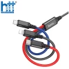 Cáp Sạc X76 3-in-1 Super charging cable iP+Type-C+Micro 1M 2A (Đen-Đỏ-Xanh)