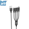Cáp Sạc X76 4-in-1 Super charging cable iP+iP+Type-C+Micro 1M 2A (Đen)