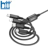 Cáp Sạc X76 4-in-1 Super charging cable Type-C+Type-C+iP+Micro 1M 2A (Đen)