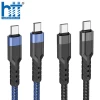 CÁP SẠC U110 Type-C to Type-C 60W charging data cable 1.2M, 60W 20V/3A, 3A (Xanh)