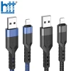 CÁP SẠC U110 Lightning charging data cable 1.2M, 2.4A (Xanh)
