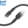 CÁP SẠC U110 Micro charging data cable 1.2M, 2.4A (Đen)