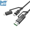 Cáp sạc U106 4 in 1 Moulder fast charging data cable for USB/Type-C to iP/Type-C (Đen)