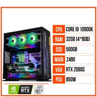 PC ENTHUSIAST GAMING PLATINUM 003 (i9 10900K/Z490/32GB RAM/500GB SSD/RTX 2080 SUPER/850W/WATERCOOLING EK/RGB)