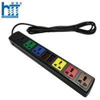 Ổ CẮM LIOA 6 LỖ 3 CHẤU 6D32N DÂY DÀI 3M