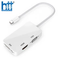 Bộ chuyển đổi USB-C 3 trong 1 Lention Mini DisplayPort to VGA/DVI/HDMI VDH WHITE