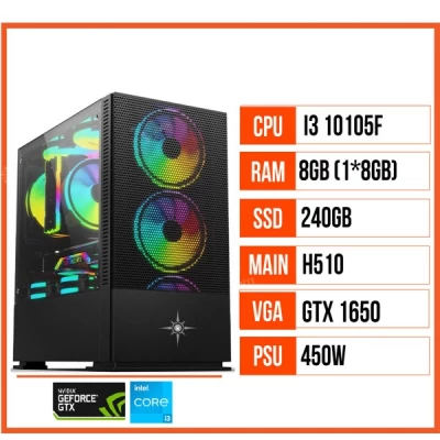 PC GAMING HTT 02 (i3 10105F/H510/8GB RAM/240GB SSD/GTX 1650/450W)