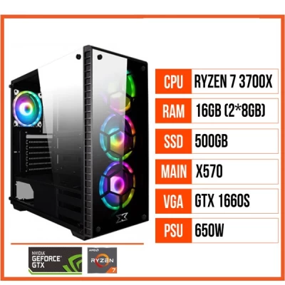 PC GAMING HTT 04 (R7 3700X/X570/16GB RAM/500GB SSD/GTX 1660 SUPER/650W)