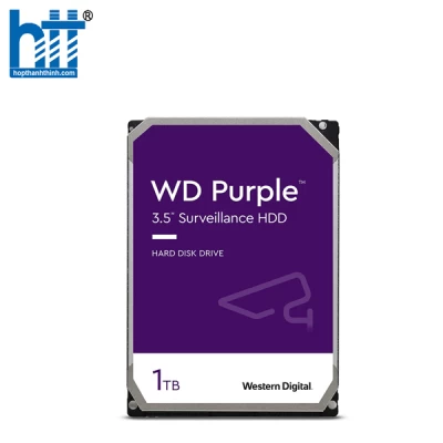 Ổ CỨNG HDD WD PURPLE 1TB 3.5 INCH, 5400RPM, SATA, 64MB CACHE (WD10PURZ)
