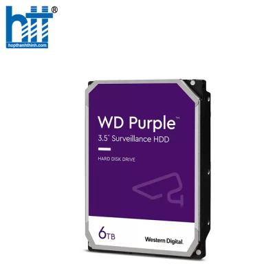 Ổ CỨNG HDD WD PURPLE 6TB 3.5 INCH, 5640RPM, SATA, 256MB CACHE (WD63PURZ)