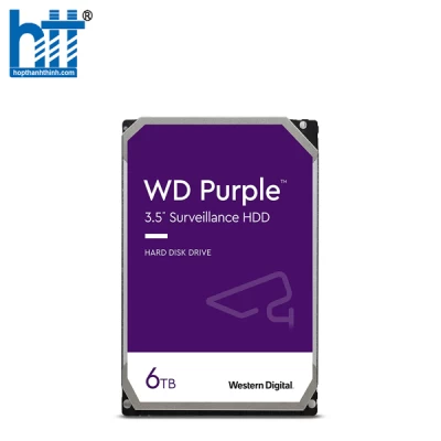 Ổ CỨNG HDD WD PURPLE 6TB 3.5 INCH, 5640RPM, SATA, 128MB CACHE (WD62PURZ)