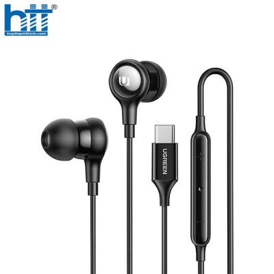 Ugreen 30638 Type-C Màu Đen Tai nghe nhét trong có dây , có micrô và điều khiển âm lượng cổng Type-C tương thích Samsung Galaxy S21 Ultra S20 iPad Pro 2021 Air EP103 20030638