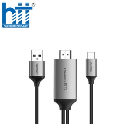 Ugreen 50544 1.5M màu Xám Cáp chuyển đổi TYPE C sang HDMI dương + hỗ trợ cổng USB cấp nguồn CM183 20050544