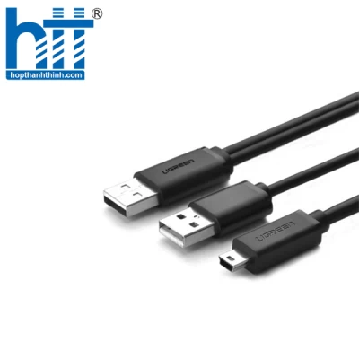 UGREEN 10347 1M MÀU ĐEN CÁP SẠC TRUYỀN DỮ LIỆU USB 2.0 SANG MICRO USB CÓ TRỢ NGUỒN USB US107