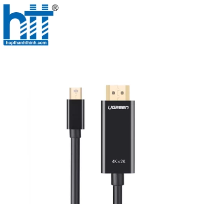 Ugreen 20848 1.5M màu Đen Cáp chuyển đổi Mini DP sang HDMI hỗ trợ phân phải 4K x 2K MD101 20020848