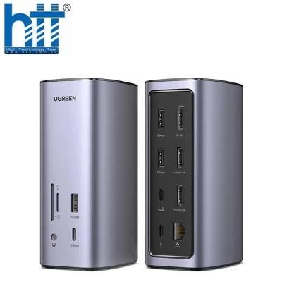 Bộ chuyển đổi 12 in 1 USB-C sang 3*USB 3.0, 2*HDMI, 1DP, RJ45, SD & TF & Audio 3.5mm Ugreen 90325 CM555