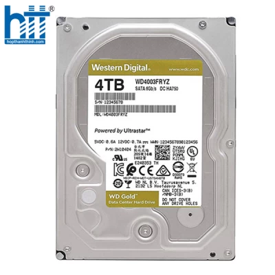 Ổ cứng HDD WD GOLD (4TB/3.5 INCH/SATA 3/256MB CACHE/7200RPM) (WD4003FRYZ)