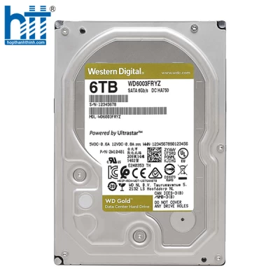Ổ cứng HDD WD GOLD (6TB/3.5 INCH/SATA 3/256MB CACHE/7200RPM) (WD6003FRYZ)