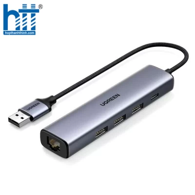 Hub chuyển đổi 5 in 1 USB Type-A ra Lan 1000Mbps Kèm HUB 3 Cổng USB 3.0 Ugreen 60554