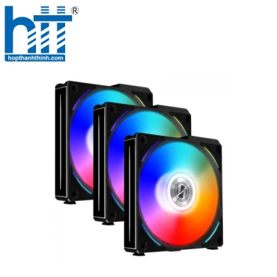 Fan Case LIAN-LI UNI Fan AL 120 Triple Black (LED ARGB -Fan ghép nối không dây ,điều tốc PWM )