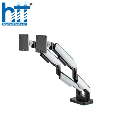 GIÁ ĐỠ 2 MÀN HÌNH HUMANMOTION T9 PRO II DUAL MÀU TRẮNG (23-43 INCH)