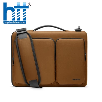 TÚI ĐEO TOMTOC (USA) VERSATILE 360* SHOULDER BAGS MACBOOK 13″14″, ULTRABOOK 13″ BROWN A42C1Y1