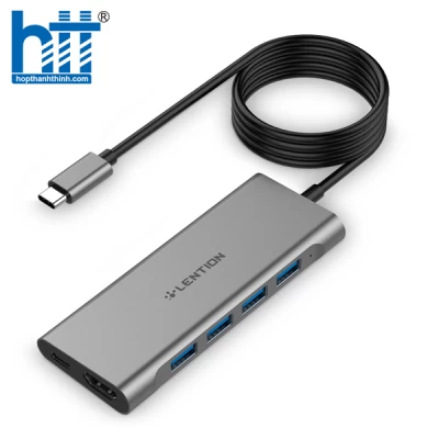Bộ chuyển đổi USB-C 6 trong 1 Lention C35H-1M-GR