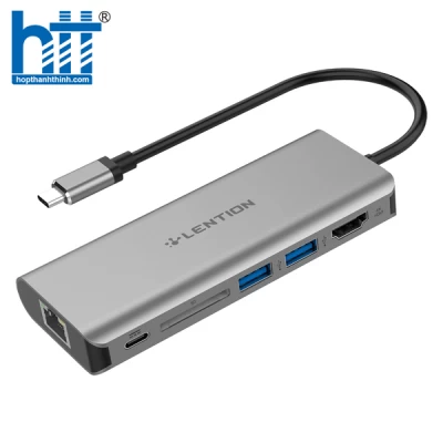 Bộ chuyển đổi USB-C 6 trong 1 Lention C68 Grey