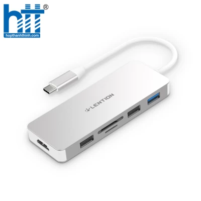 Bộ chuyển đổi USB-C 7 trong 1 Lention C17 SLIVER