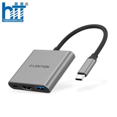 Bộ chuyển đổi USB-C 3 trong 1 Lention C14H GREY