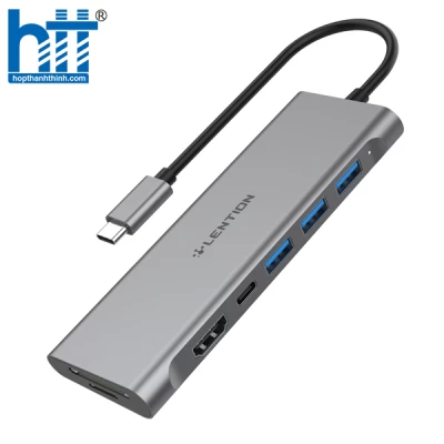 Bộ chuyển đổi USB-C 7 trong 1 Lention C36BHCR GREY