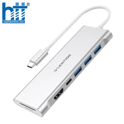 Bộ chuyển đổi USB-C 7 trong 1 Lention C36BHCR SILVER