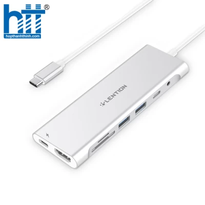 Bộ chuyển đổi USB-C 8 trong 1 Lention C37HACR-1M (cáp dài 1m) SLIVER