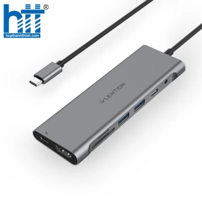 Bộ chuyển đổi USB-C 8 trong 1 Lention C37HACR-1M (cáp dài 1m) GREY
