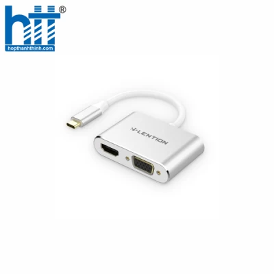 Bộ chuyển đổi USB-C sang HDMI và VGA Lention C51SHV SLIVER