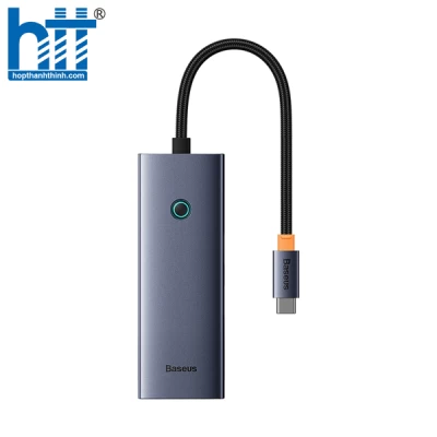 Hub Mở Rộng Kết Nối Đa Năng OS-Baseus Flite Series HUB Docking Station Space Grey Type-C to 4 Port ( RJ45 )