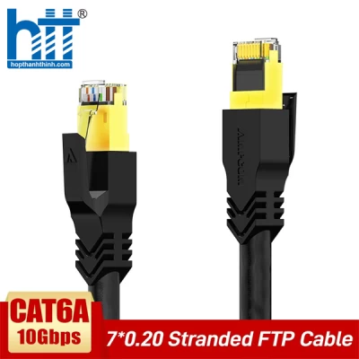 Cáp mạng đúc sẵn Cat6a FTP dùng cho công trình AMPCOM dài 10m AMC6A3100BK