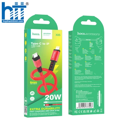 Cáp Sạc X85 Lightning Strength PD charging data cable 1M PD20W (Đỏ)