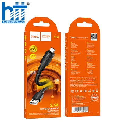 Cáp Sạc X84 Micro Solid charging data cable 1M, 2.4A (Đen)