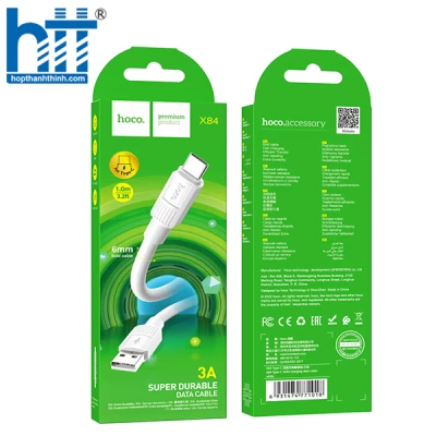 Cáp Sạc X84 Type-C solid charging data cable 1M, 3A (Trắng)