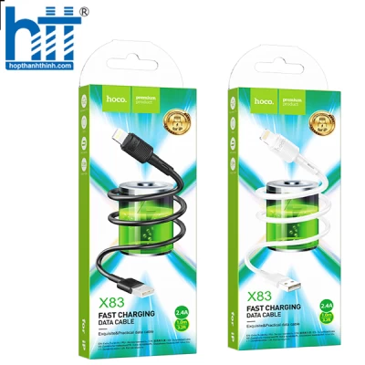 Cáp Sạc X83 Lightning Victory charging data cable 1M, 2.4A (Đen)