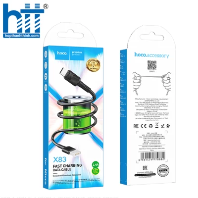 Cáp Sạc X83 Micro Victory charging data cable 1M, 2.4A (Đen)