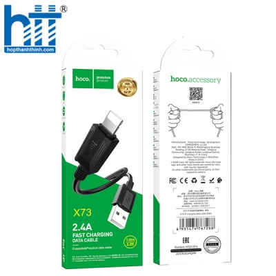 Cáp Sạc X73 Lightning charging data cable 1M, 2.4A (Đen)