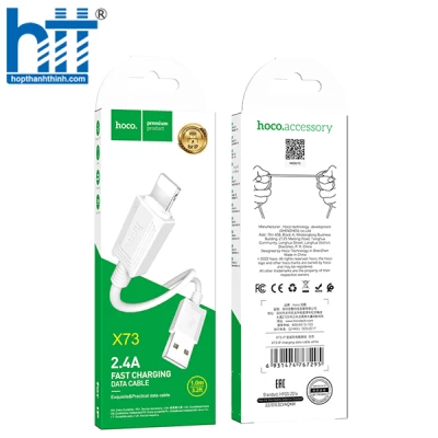 Cáp Sạc X73 Lightning charging data cable 1M, 2.4A (Trắng)