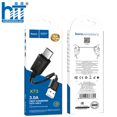 Cáp Sạc X73 Type-C charging data cable 1M, 3A (Đen)