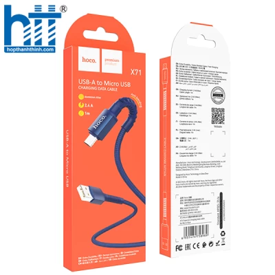 Cáp Sạc X71 Especial charging data cable for Micro 1M, 2.4A (Xanh)