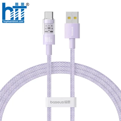 Cáp Sạc Nhanh Baseus Gem Fast-Charging Data Cable USB to Type-C 100W Tím 1M