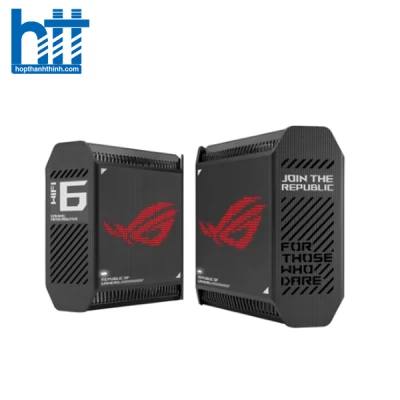 Router Asus Mesh Wi-Fi 6 chuẩn AX10000, 3 băng tần ROG Rapture GT6 Black (2 Pack)