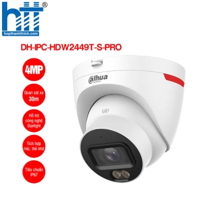 Camera IP 4MP WizColor DAHUA DH-IPC-HDW2449T-S-PRO