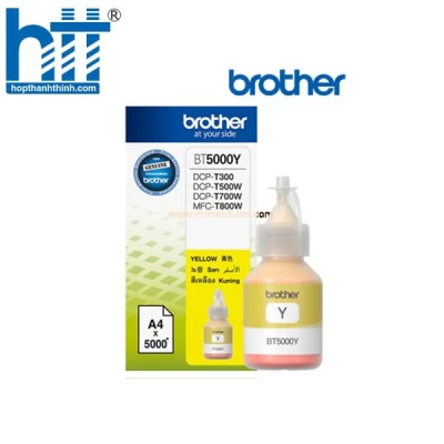 Mực in phun Brother BT5000Y màu vàng - Dùng cho máy DCP-T300/T700W/MFC-T800W-DCP-T310/T510W/T710W/MFC-T810W/T910W/ HL-T4000DW/ MFC-T4500DW/ DCP-T220/ DCP-T520W - DCP/ T720DW/ DCP-T820DW/ MFC-T920DW